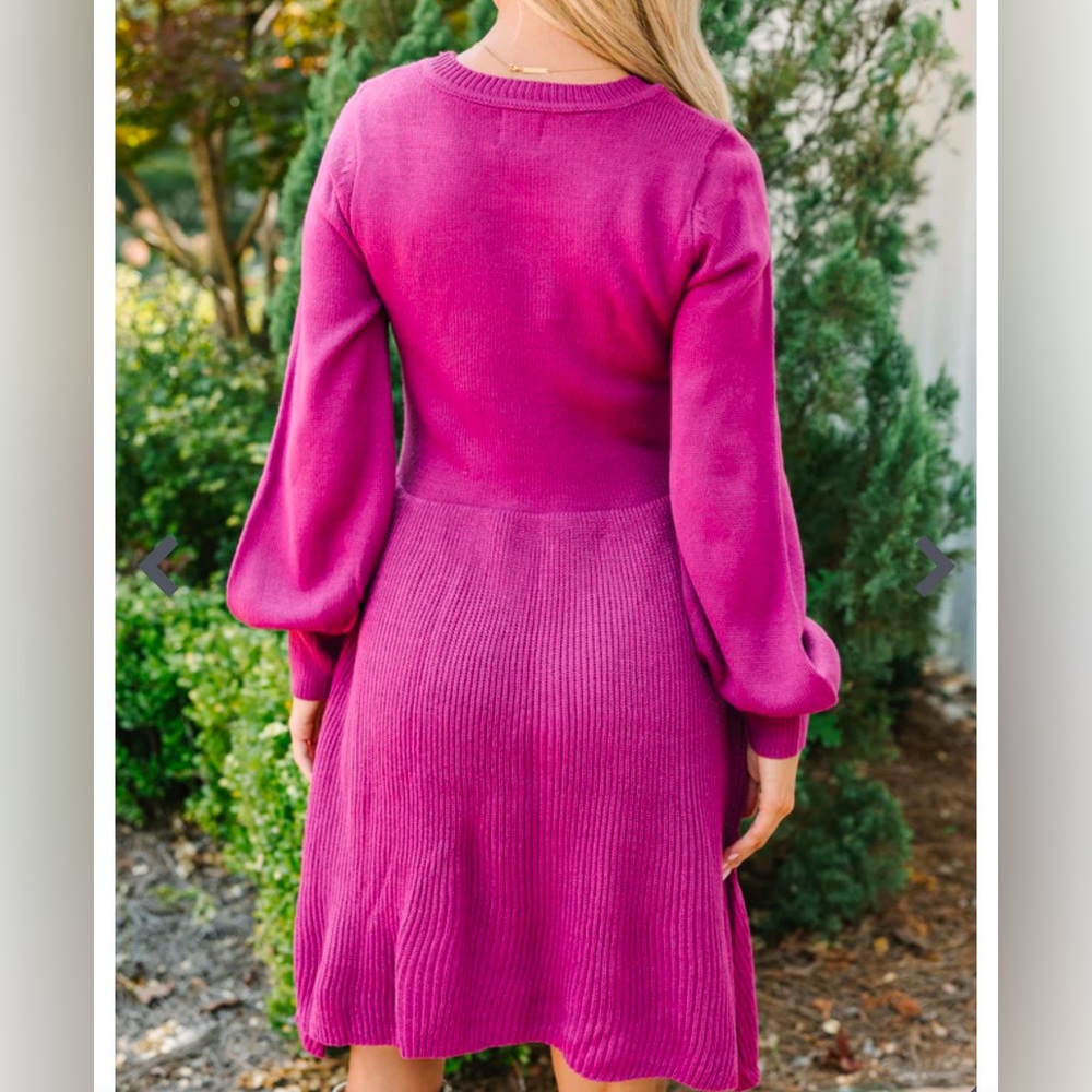 NWT GORGEOUS RASPBERRY SWEATER DRESS - Picture 2 of 6